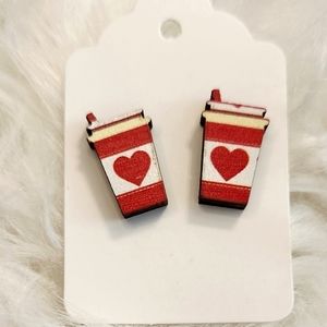 2 for $10 Coffee Heart Earrings Jewelry